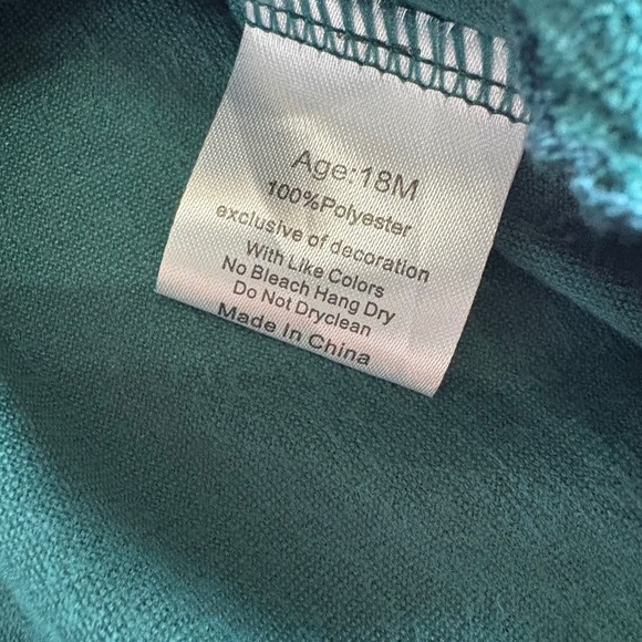 Abby & Evie Infant Girls 18M Hunter Green Velour Dress‎ Ruffle Xmas Boutique NEW - Picture 5 of 5